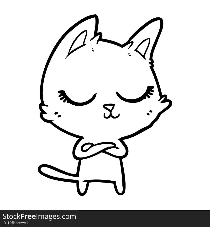 calm cartoon cat. calm cartoon cat