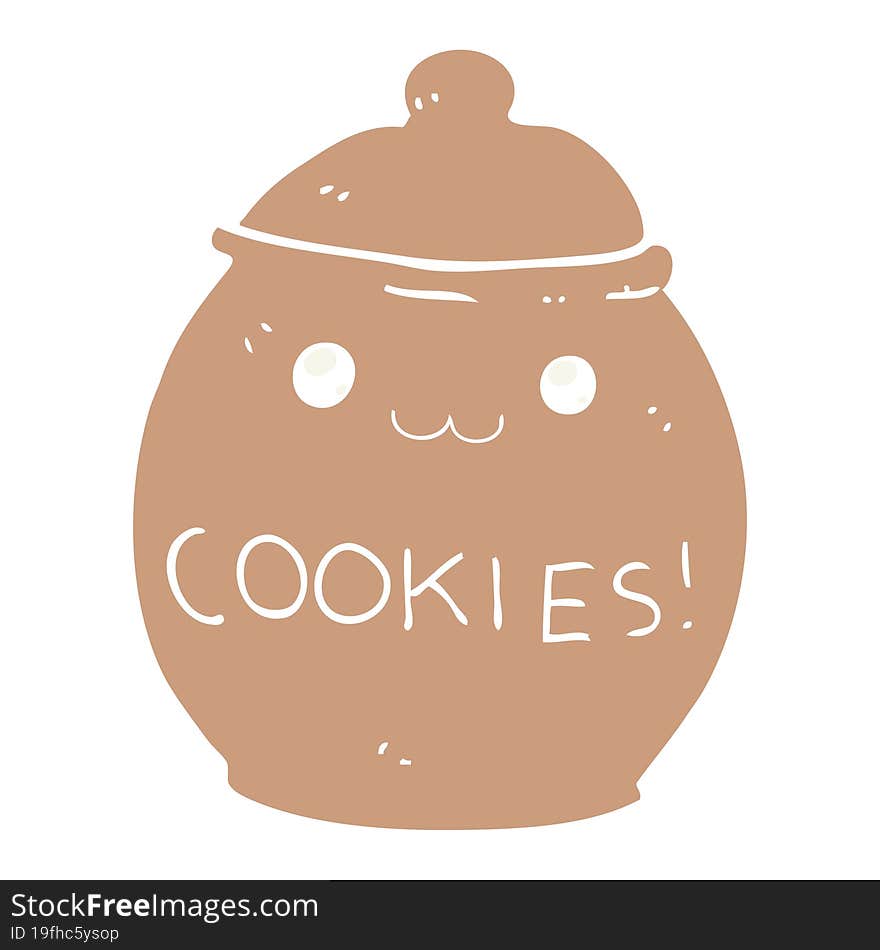 flat color style cartoon cookie jar