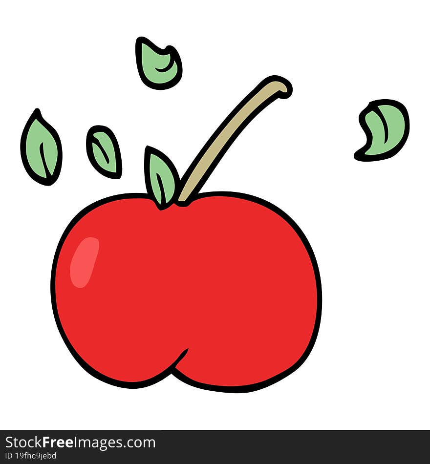 cartoon doodle juicy apple