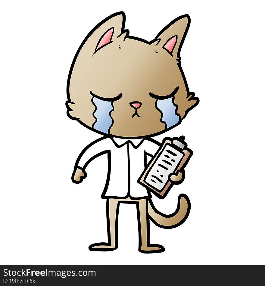 crying cartoon business cat. crying cartoon business cat