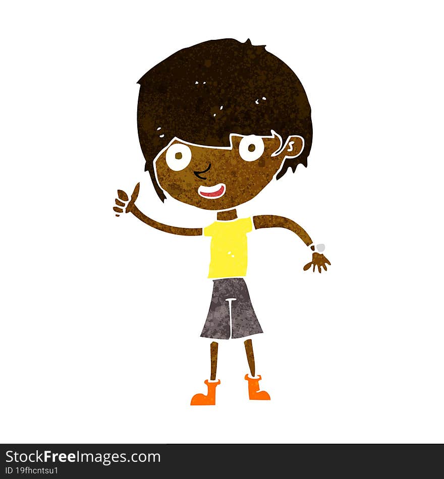 cartoon boy with positive attitude