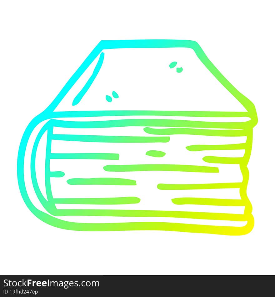 cold gradient line drawing cartoon old book