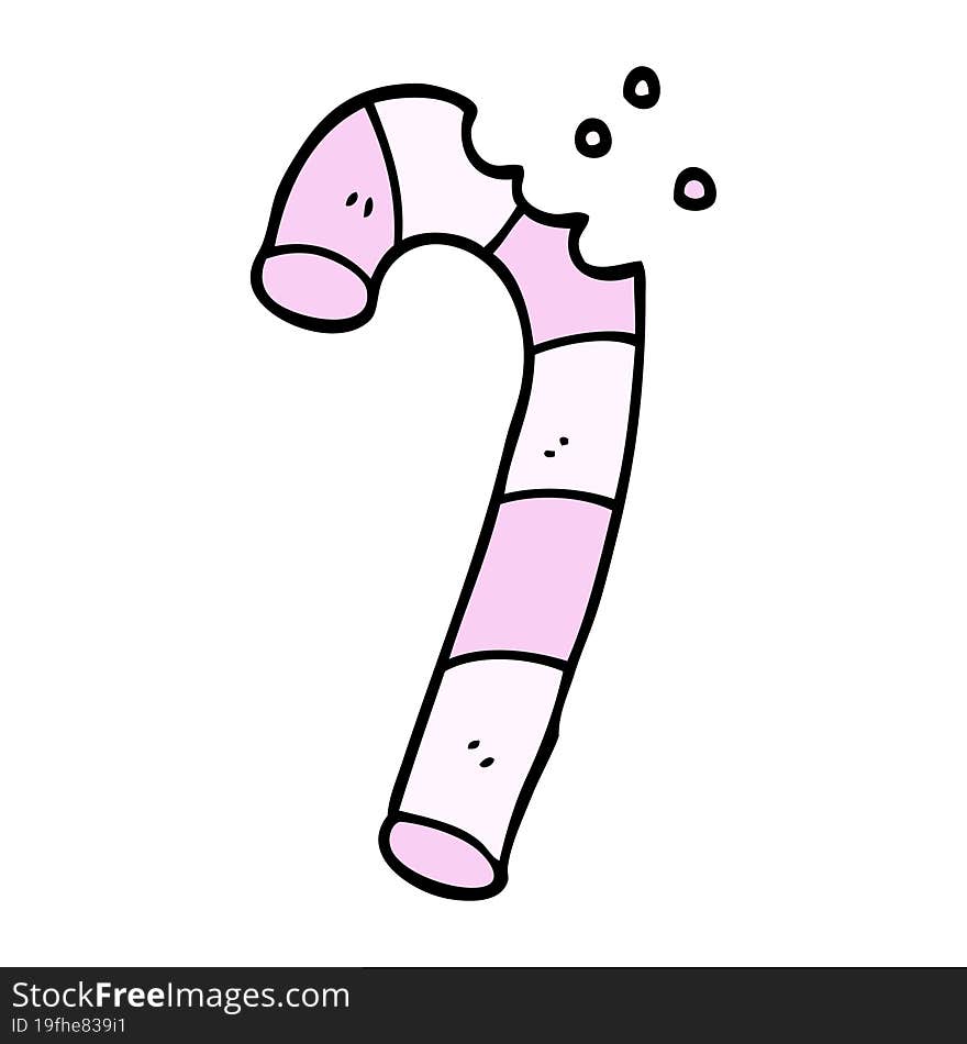 cartoon doodle pink candy cane