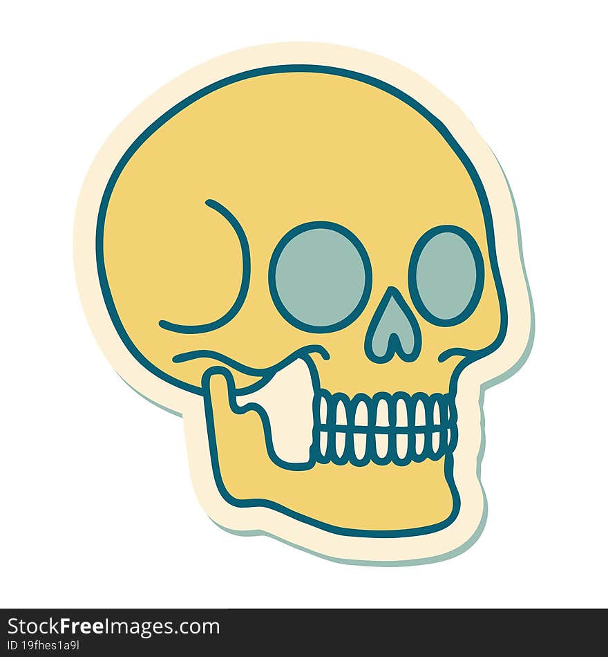 tattoo style sticker of a skull