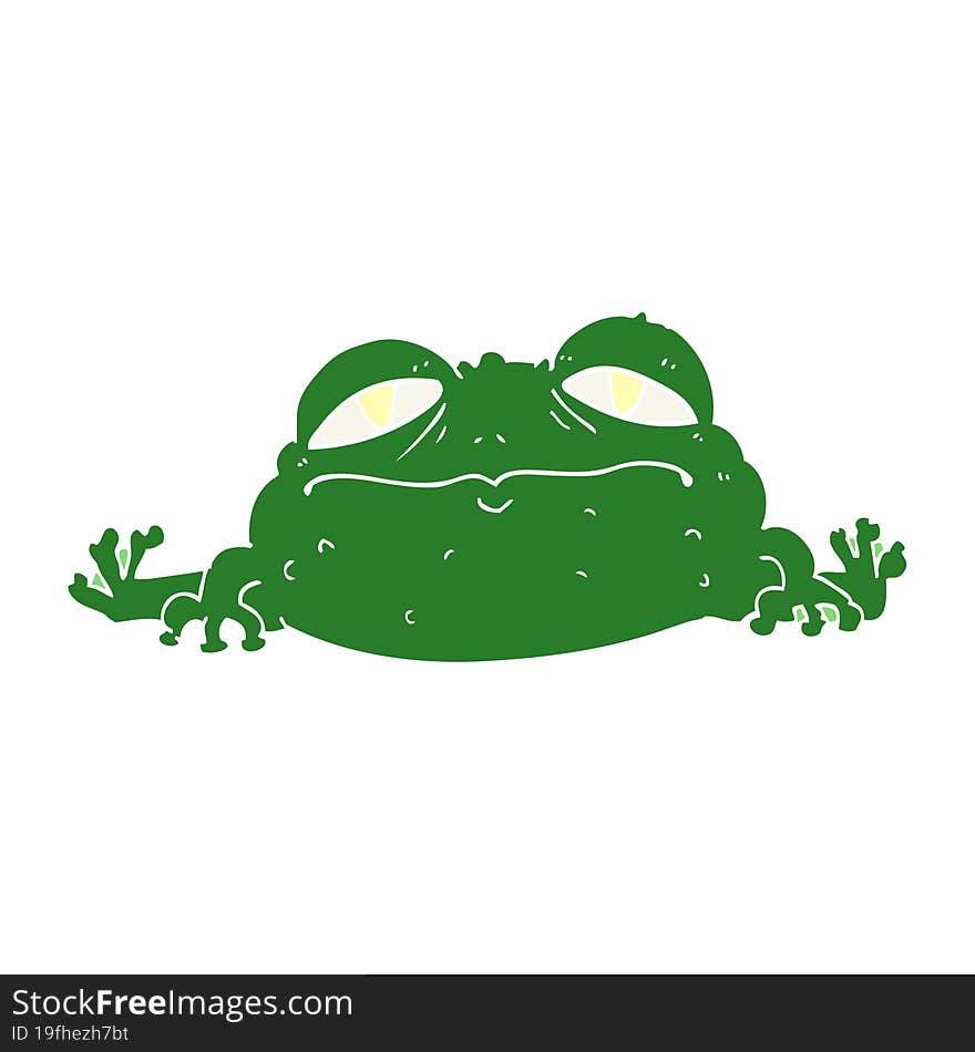 flat color style cartoon ugly frog