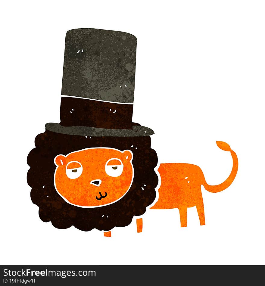 cartoon lion in top hat