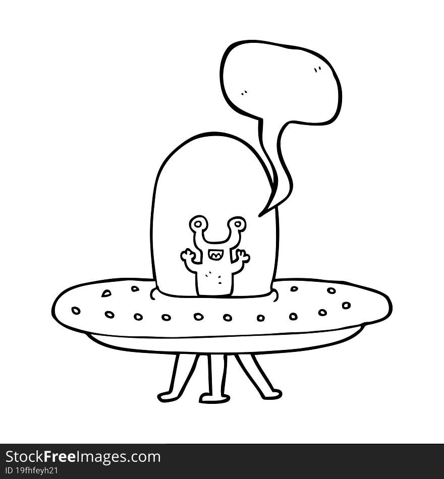 speech bubble cartoon flying saucer