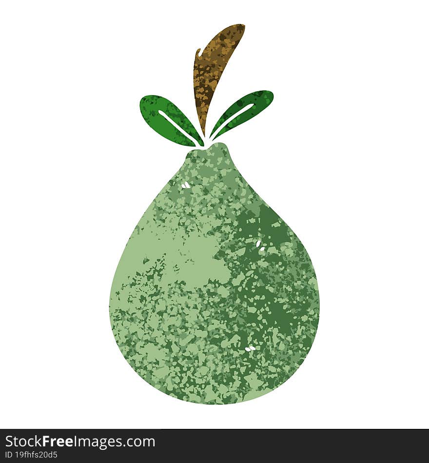 quirky retro illustration style cartoon pear