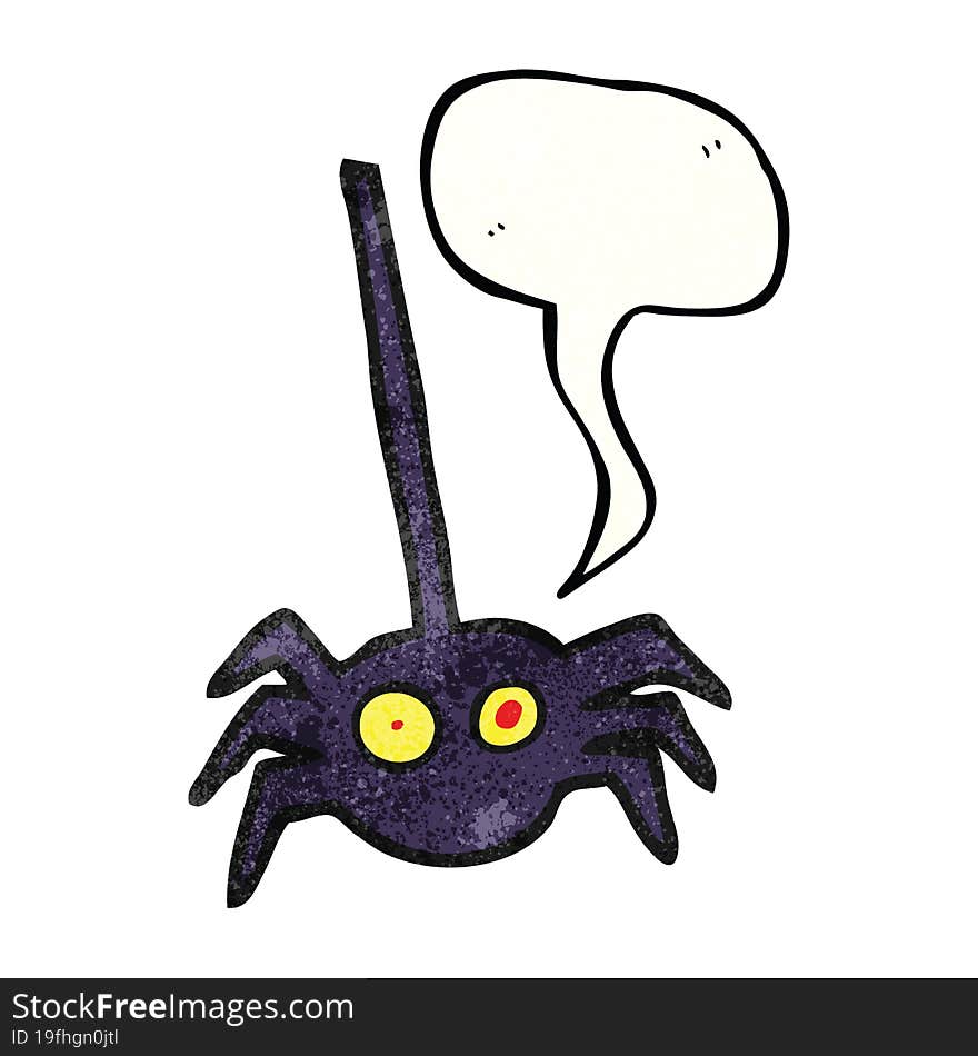 speech bubble textured cartoon halloween spider