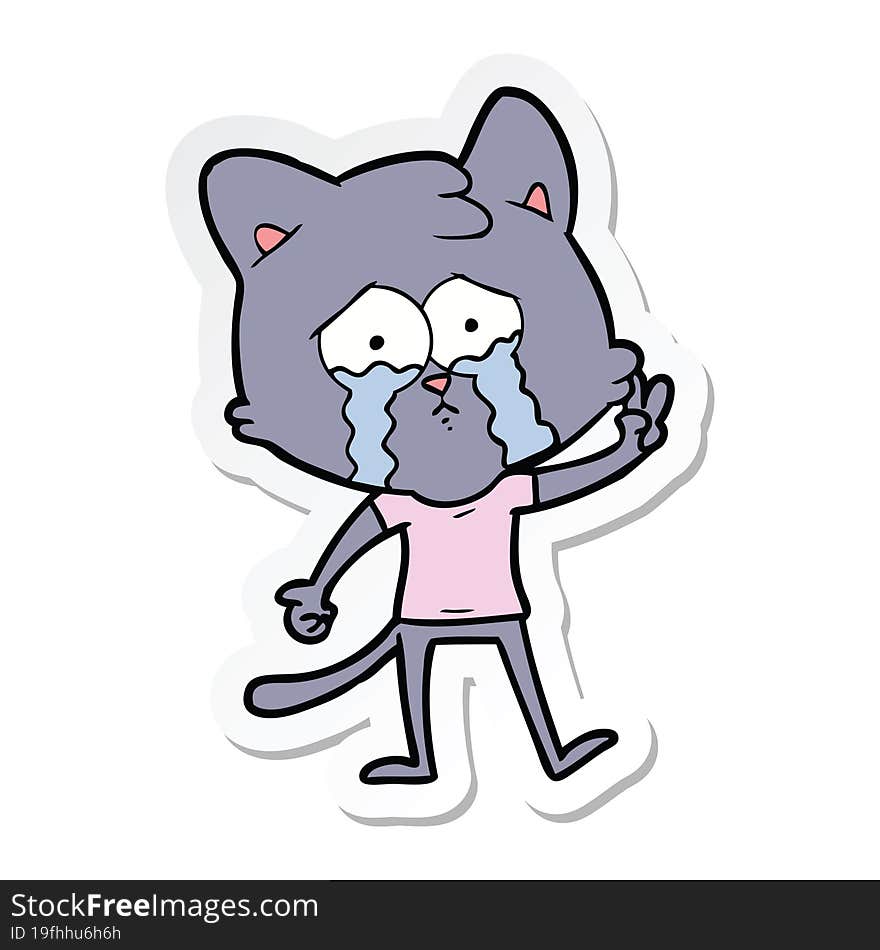 sticker of a cartoon cat