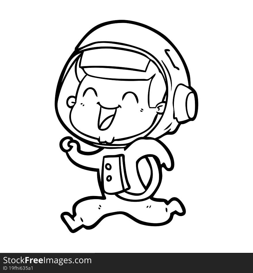 happy cartoon astronaut. happy cartoon astronaut