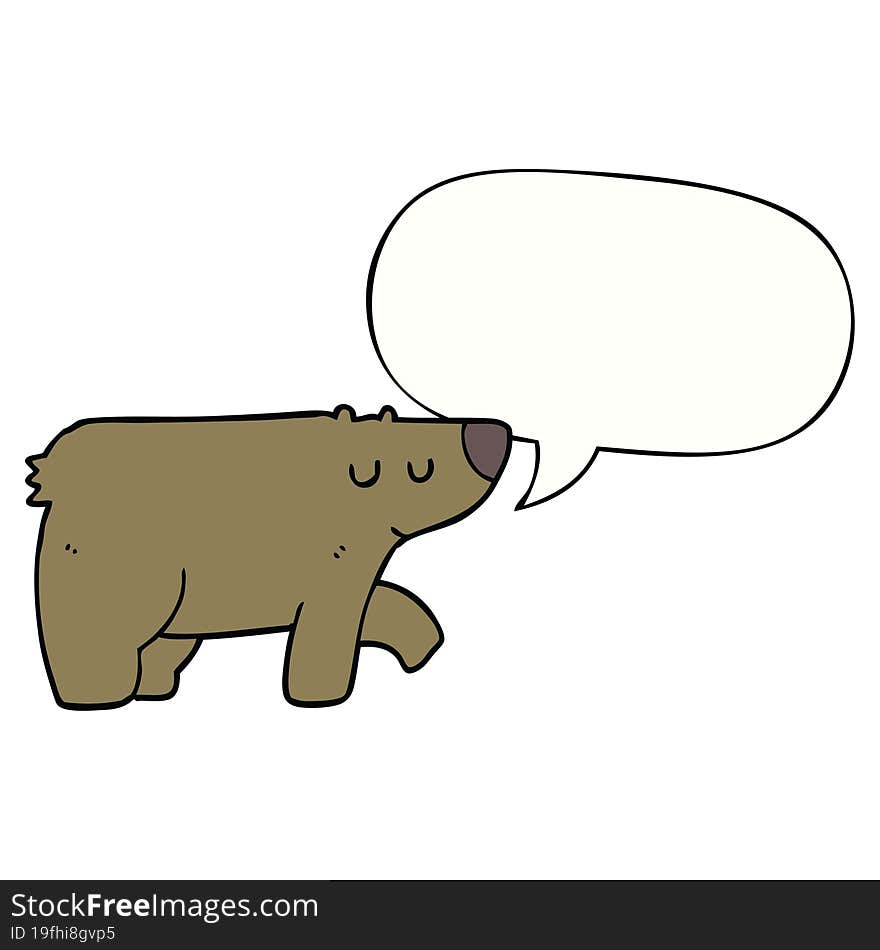 cartoon bear with speech bubble. cartoon bear with speech bubble