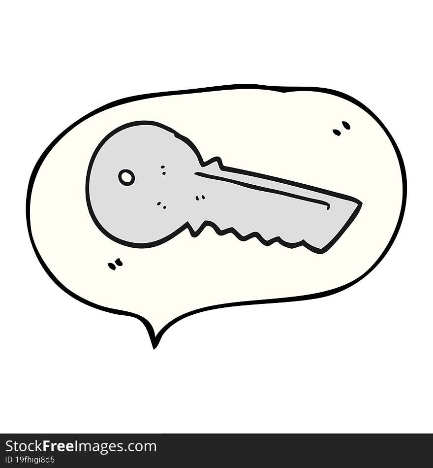 Speech Bubble Cartoon Door Key