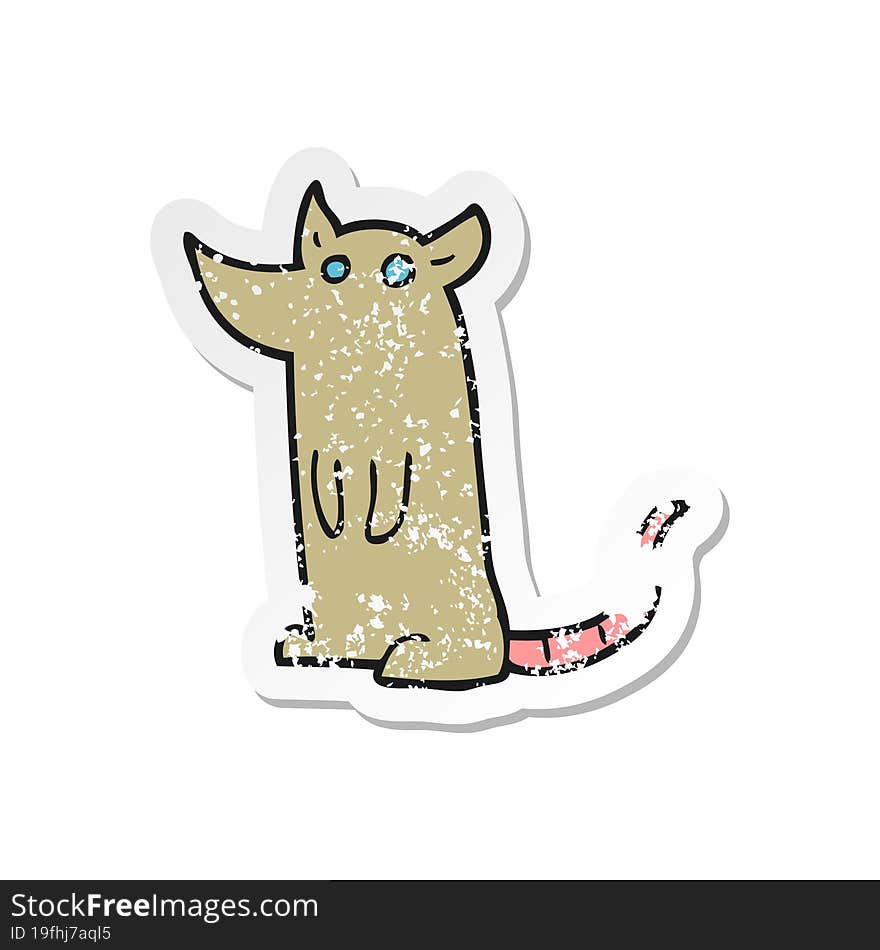 Retro Distressed Sticker Of A Cartoon Mouse