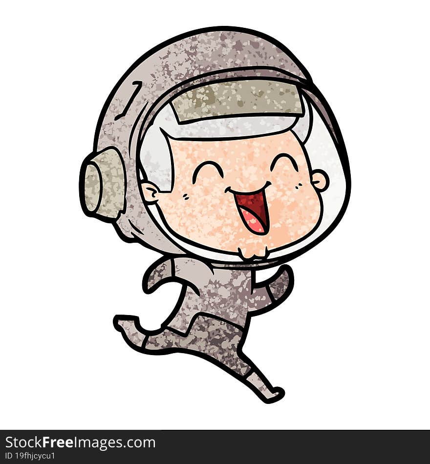 happy cartoon astronaut. happy cartoon astronaut