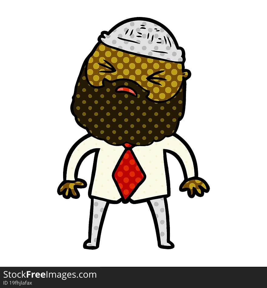 cartoon man with beard. cartoon man with beard