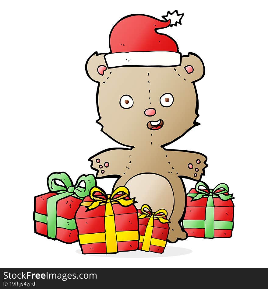 Cartoon Christmas Teddy Bear