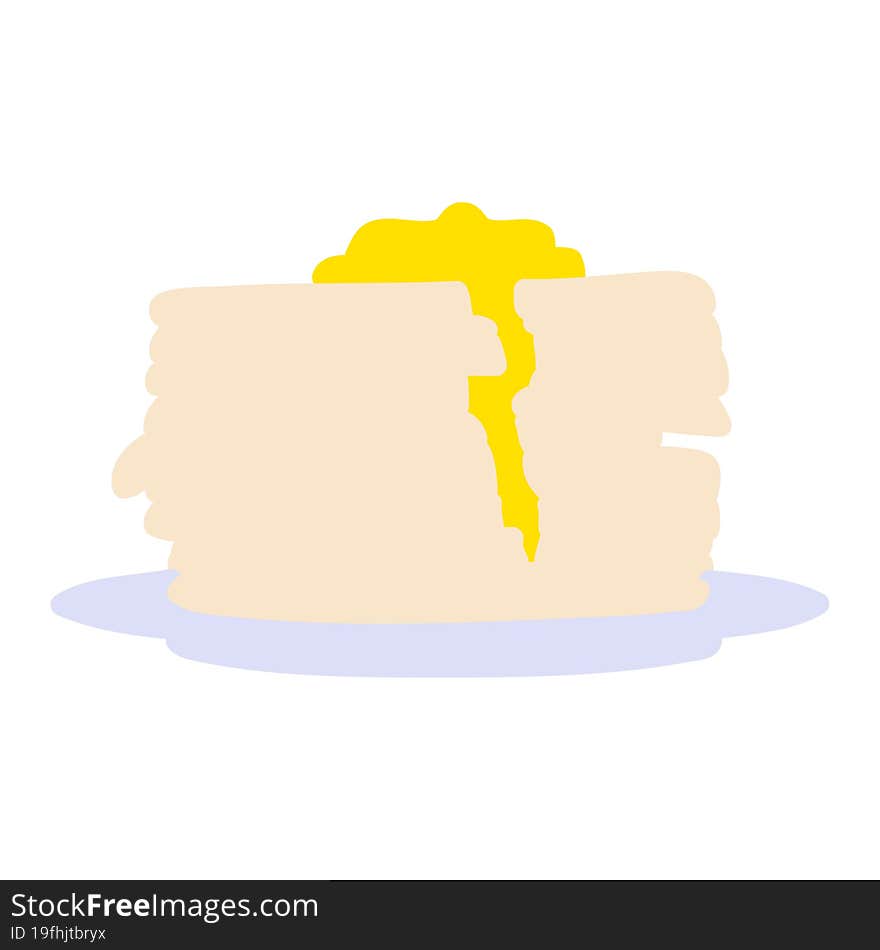 cartoon stack of pancakes with butter