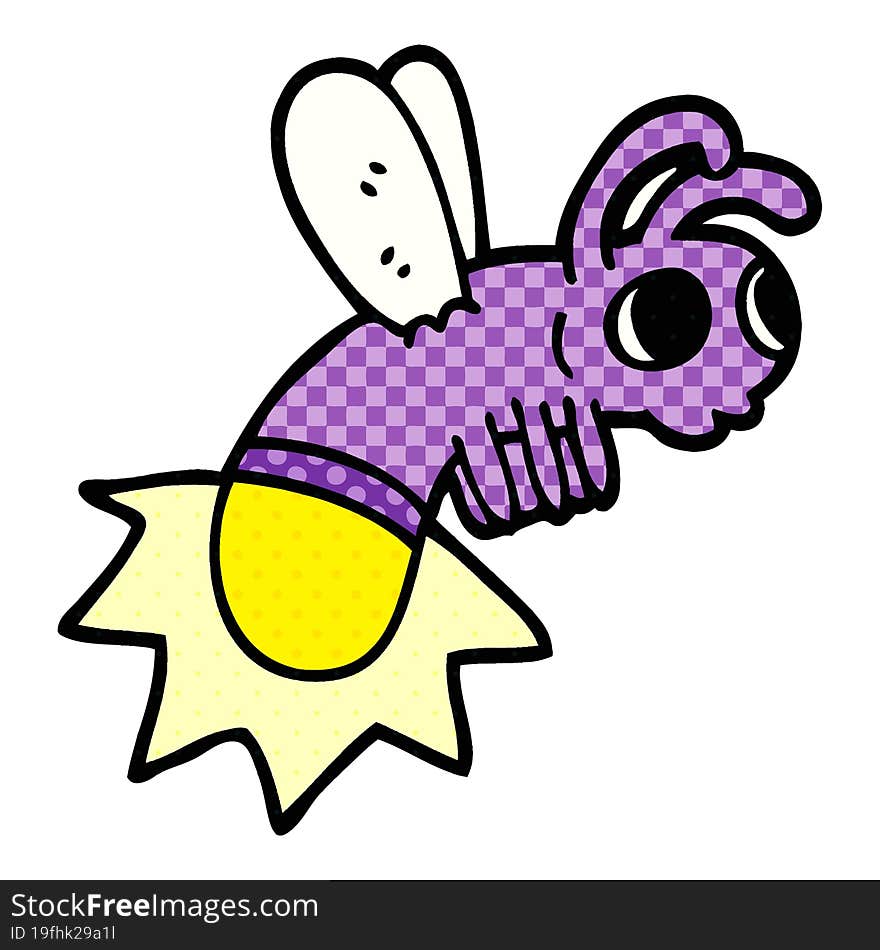 cartoon doodle glow bug