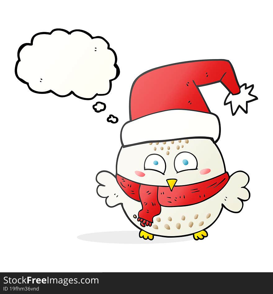 thought bubble cartoon cute christmas owl