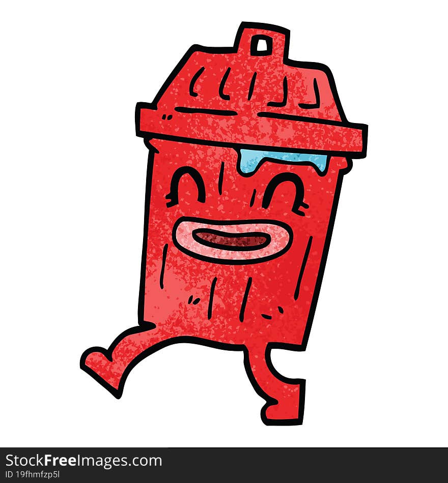 cartoon doodle waste bin