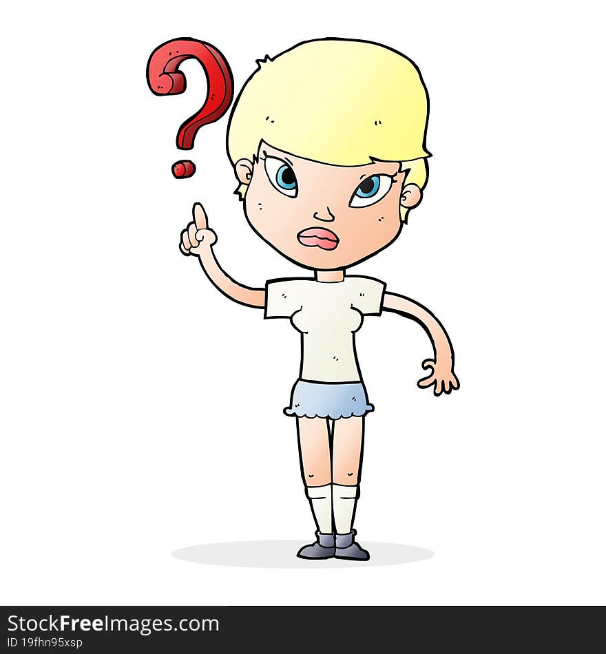 cartoon woman asking question