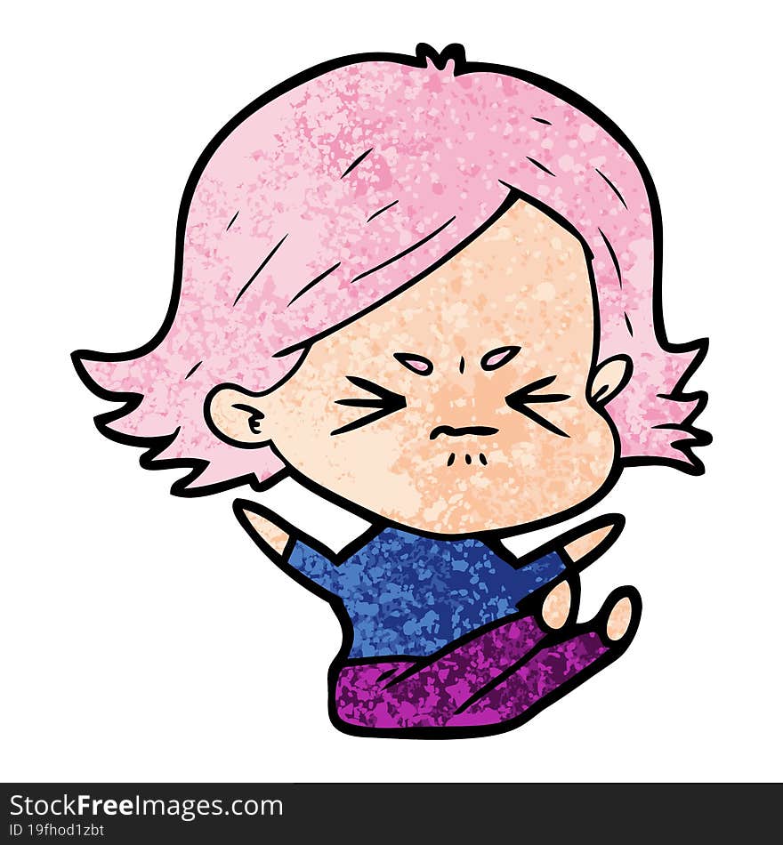 cartoon angry girl. cartoon angry girl