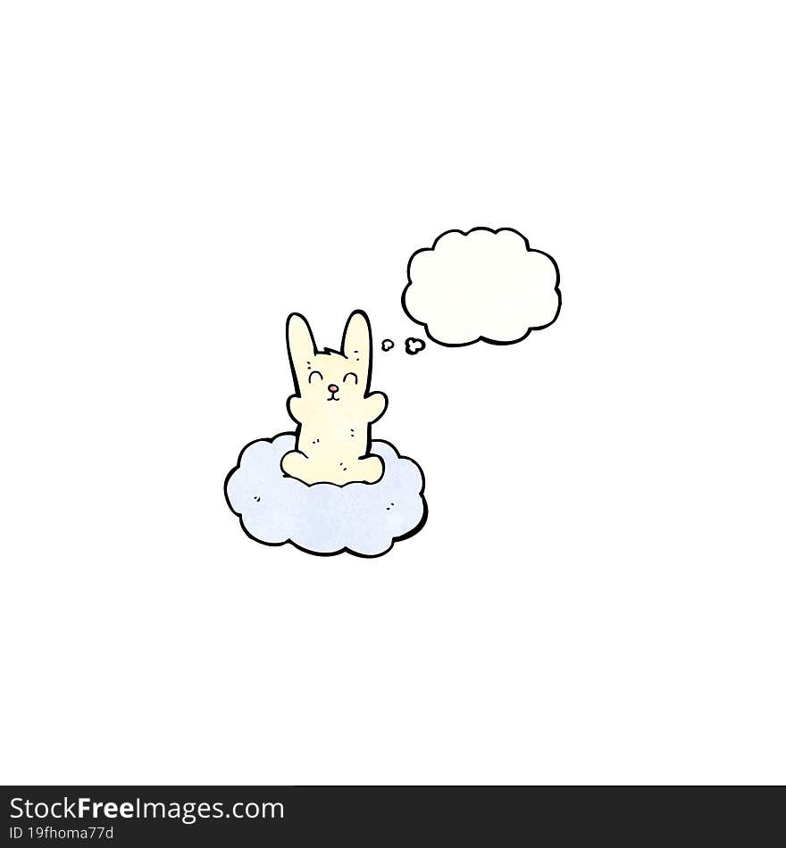 cartoon rabbit on cloud