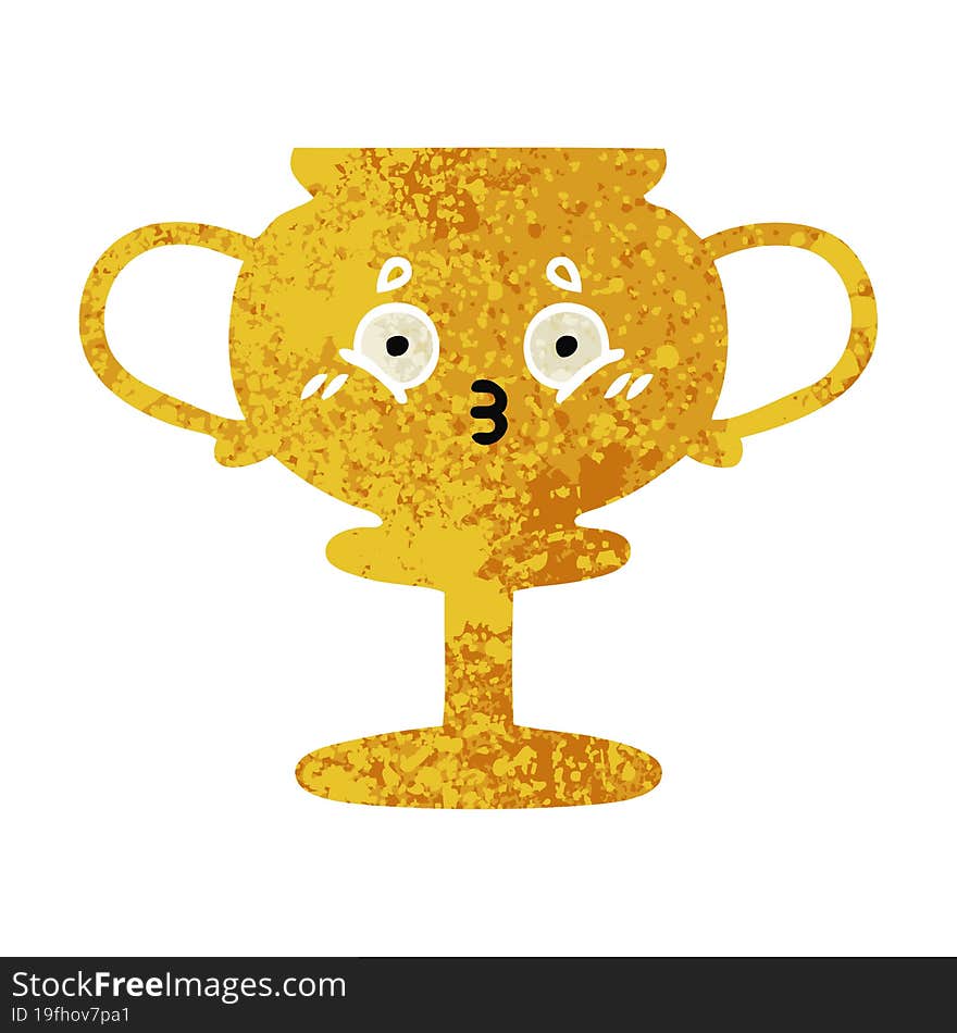 retro illustration style cartoon of a trophy