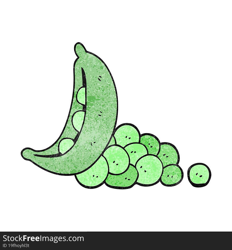 Textured Cartoon Peas In Pod