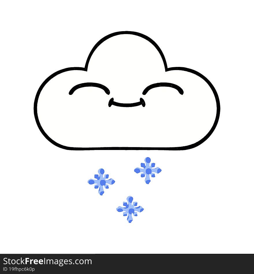 comic book style cartoon of a snow cloud