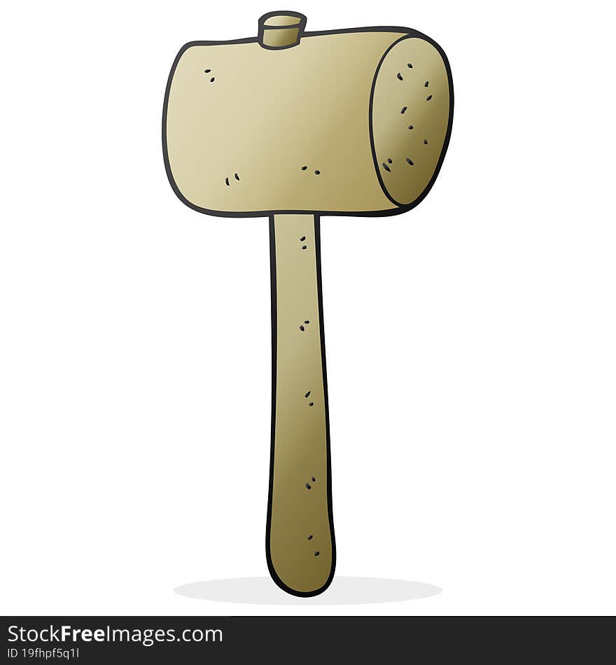 cartoon wooden mallet