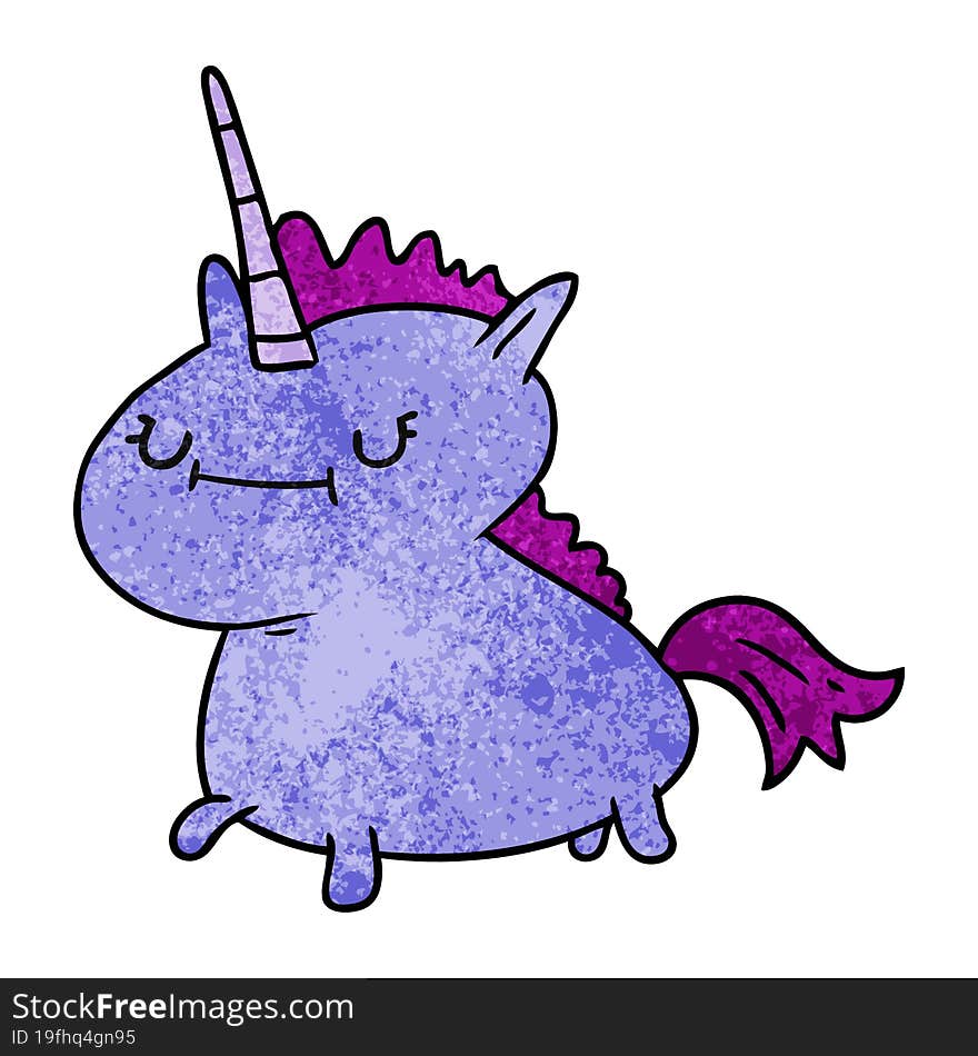 Textured Cartoon Doodle Of A Magical Unicorn