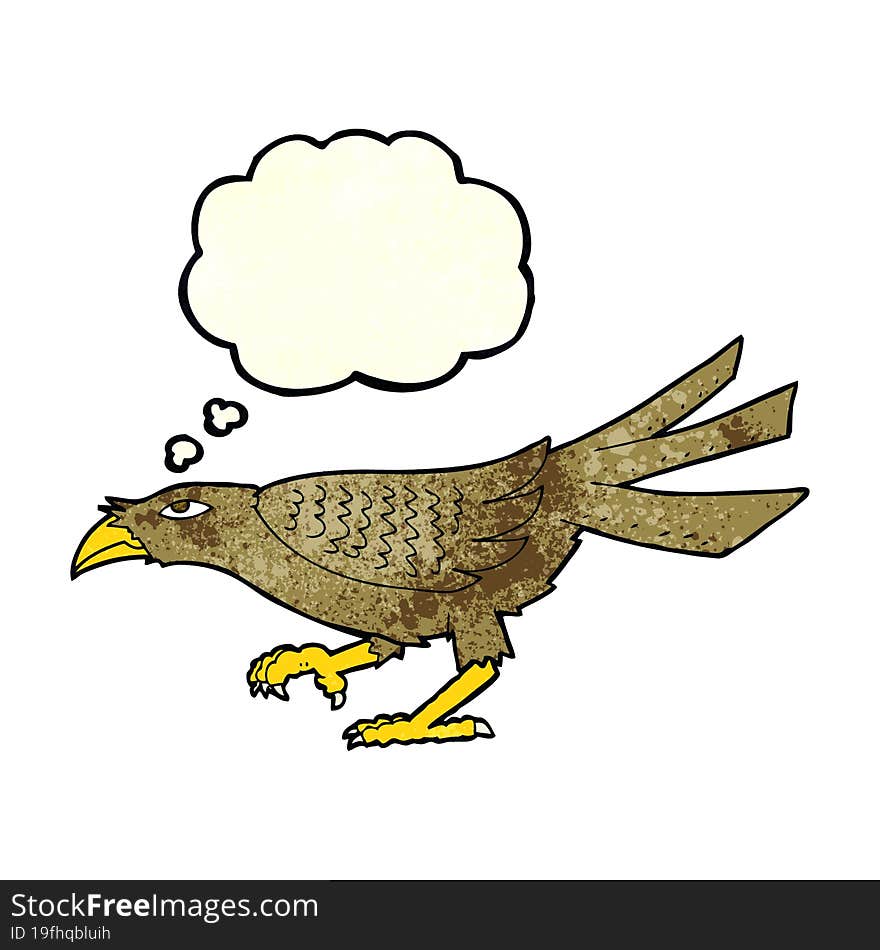 cartoon bird with thought bubble