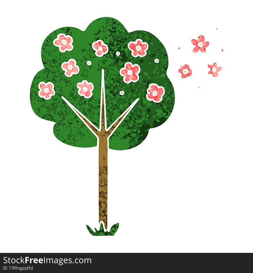 quirky retro illustration style cartoon tree