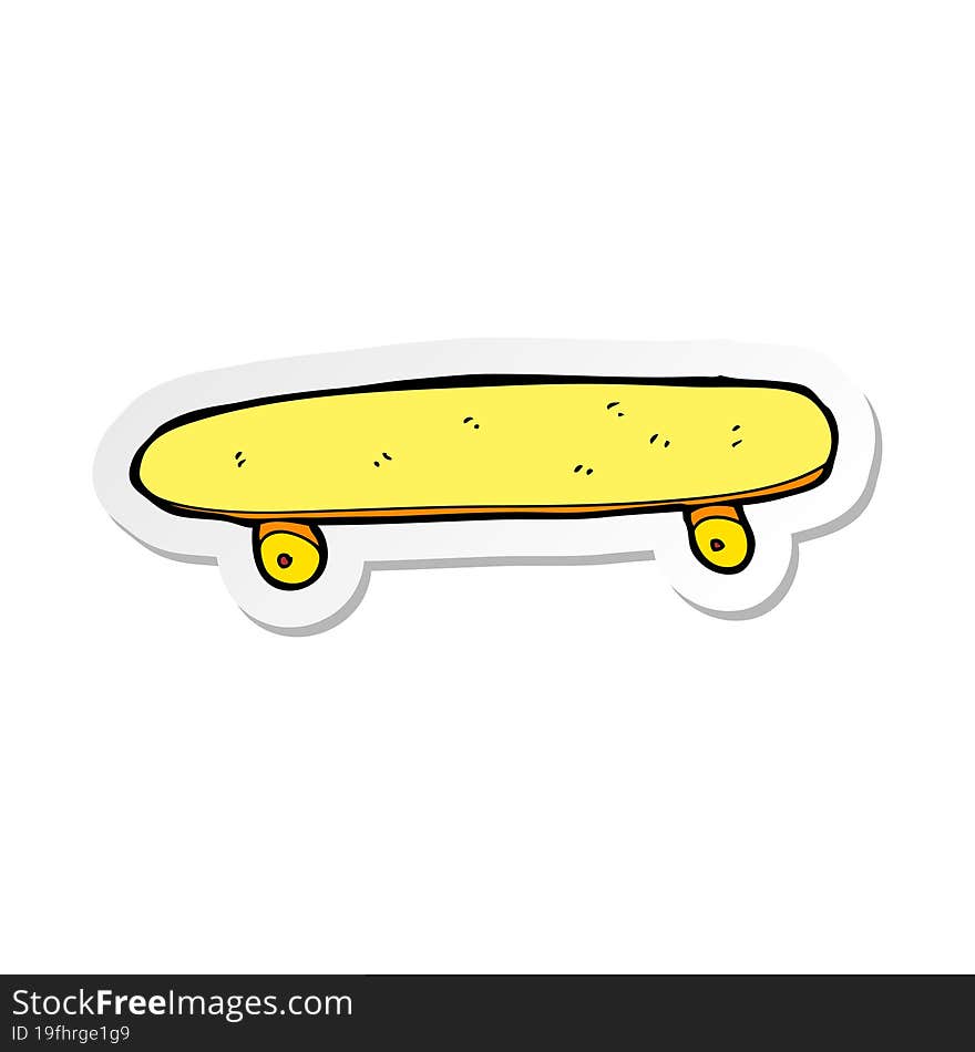 sticker of a cartoon skateboard