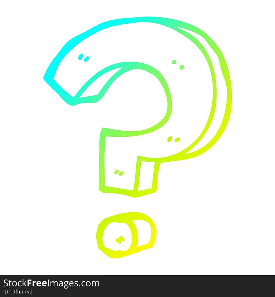 cold gradient line drawing cartoon question mark