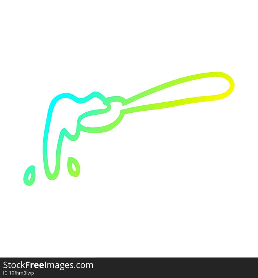 cold gradient line drawing cartoon ladle of food