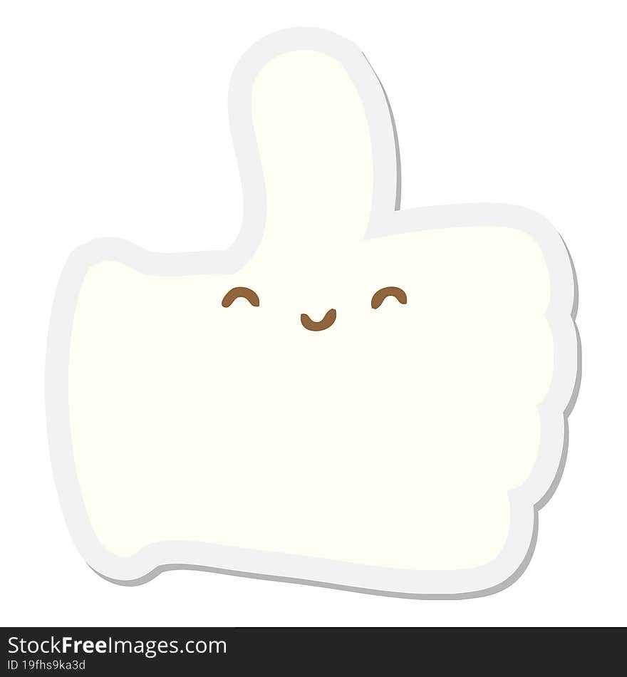 Glove Giving Thumbs Up Symbol Sticker