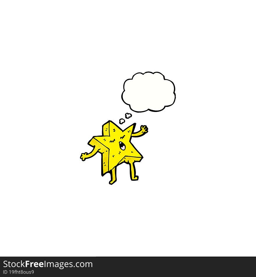 cartoon star with thought bubble