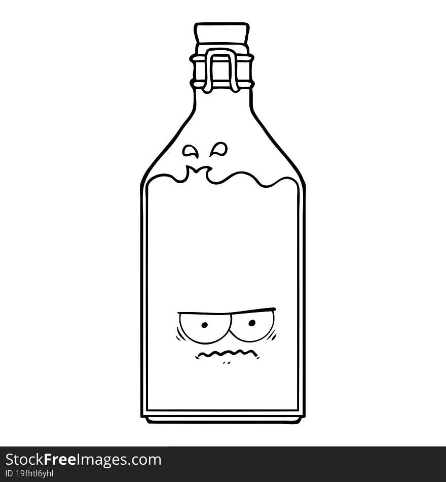 cartoon old bottle. cartoon old bottle