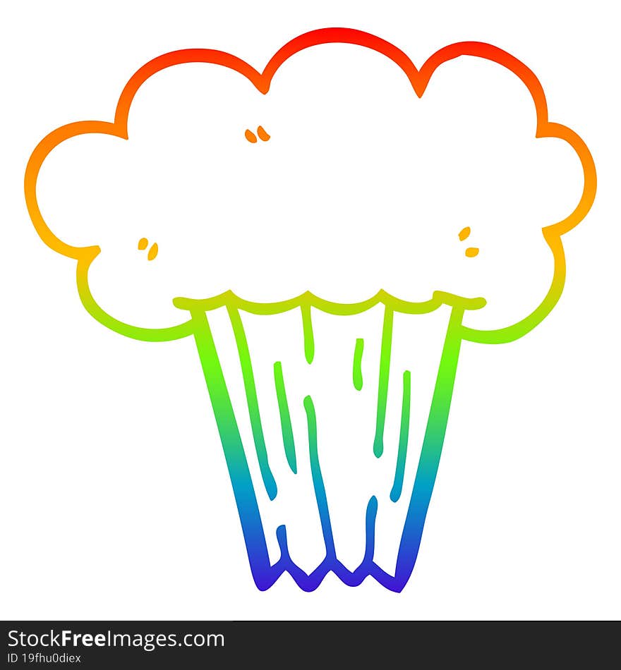 rainbow gradient line drawing cartoon explosion