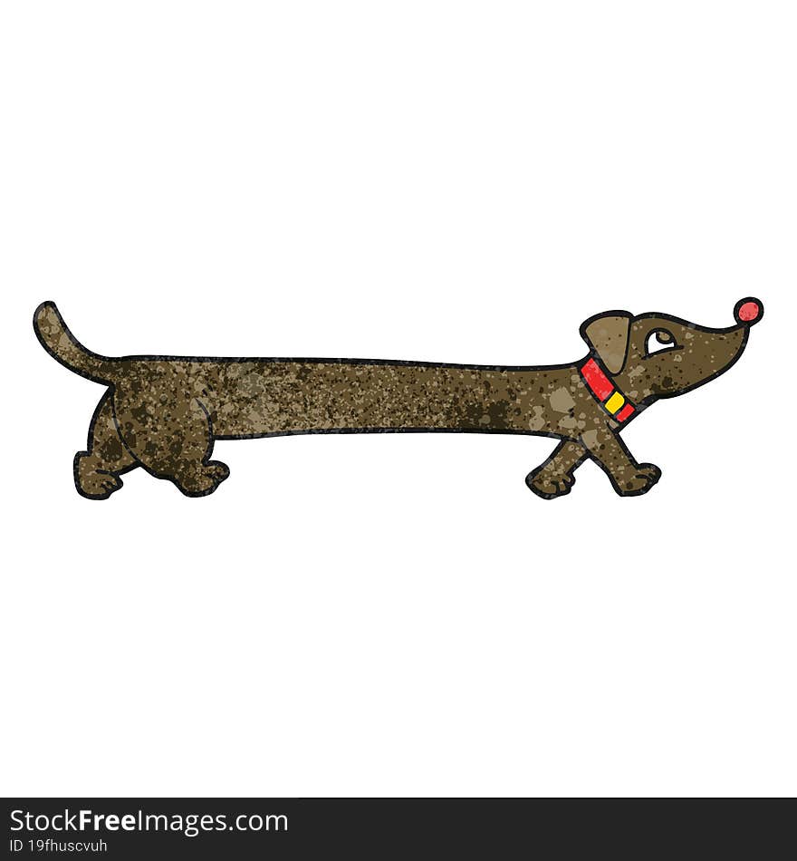 Textured Cartoon Dachshund