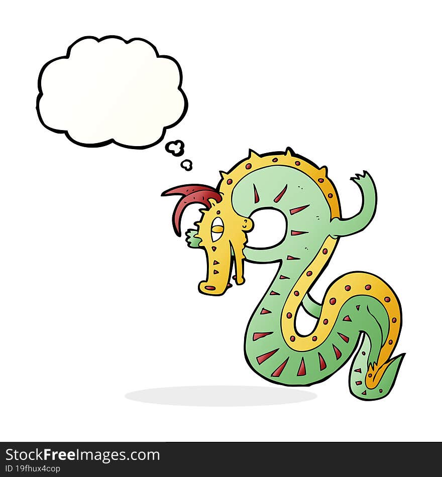 saxon dragon cartoon with thought bubble