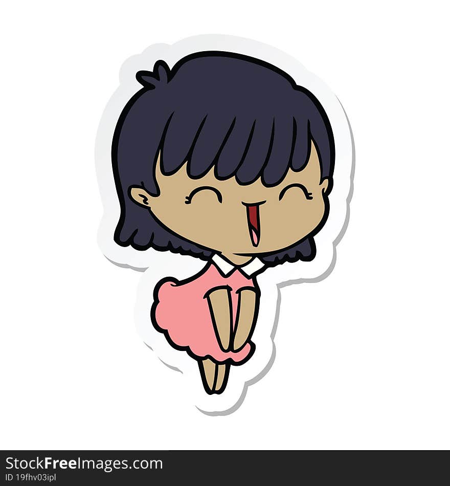 sticker of a cartoon woman