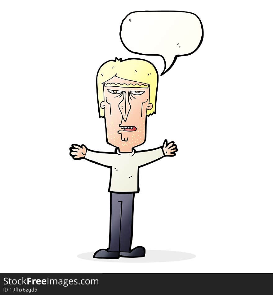 cartoon angry man with speech bubble