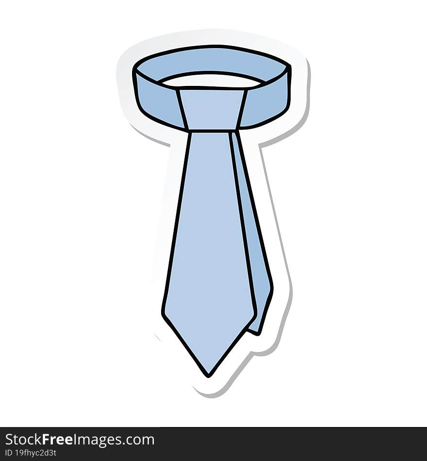 sticker of a quirky hand drawn cartoon neck tie