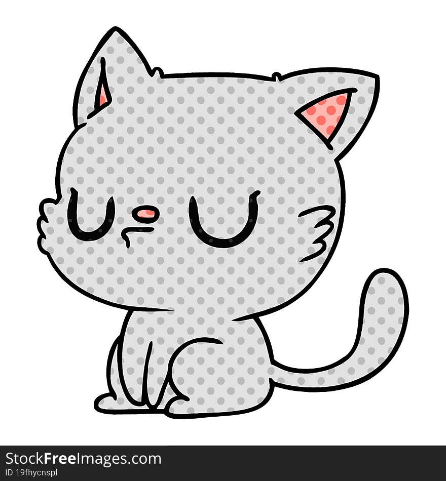 cartoon of cute kawaii cat