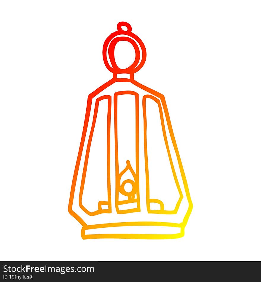 warm gradient line drawing cartoon lamp