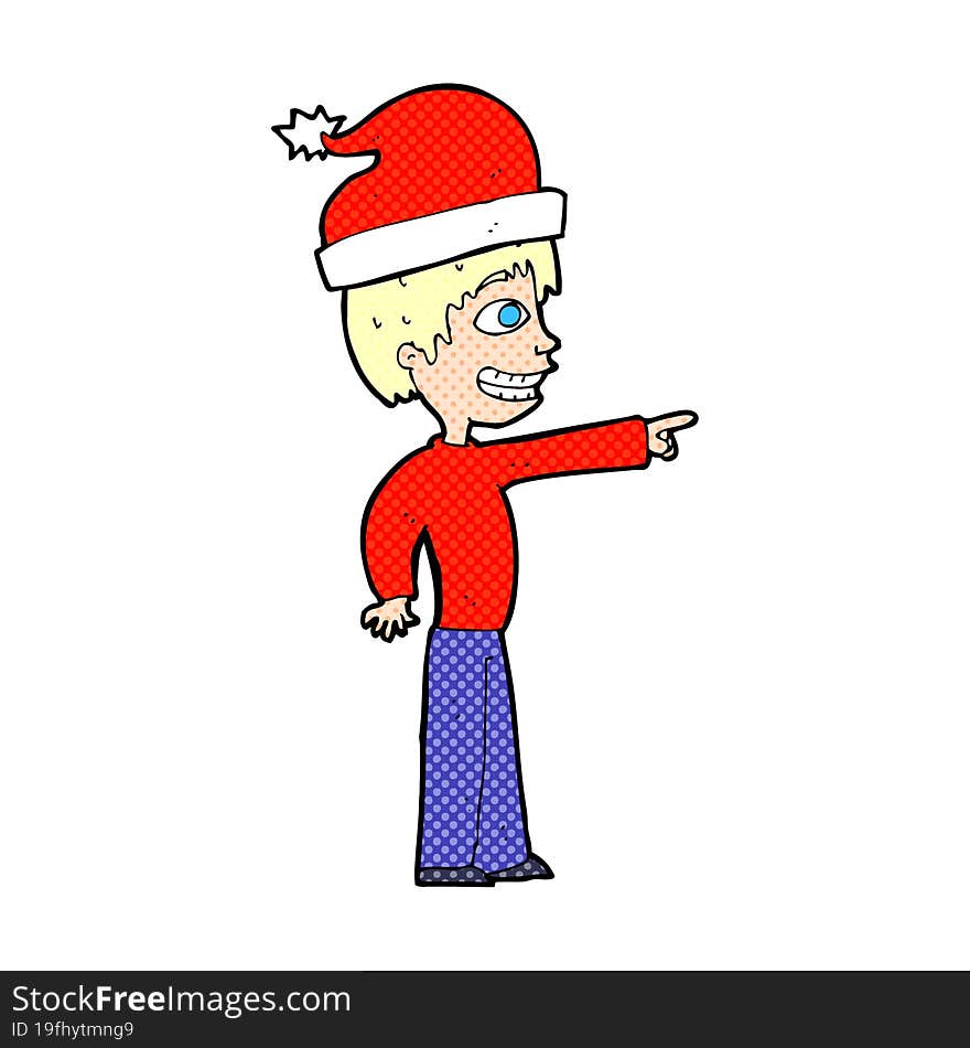 cartoon man ready for christmas